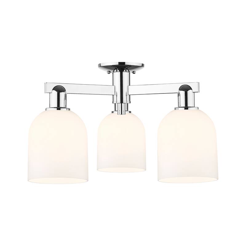 Innovations Lighting Endless Possibilities Arcadia - Bella - 3 Light 23" Semi-Flush Mount - Polished Chrome/White