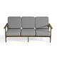 preview thumbnail 88 of 90, Casual Wood Outdoor Patio Sofa Loveseat with Cushion