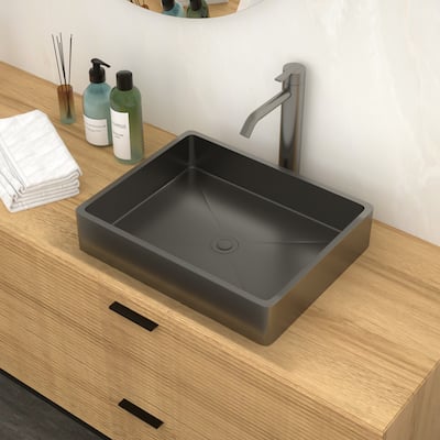 19" x 15" Stainless Steel Bathroom Sink with Pop-Up Drain