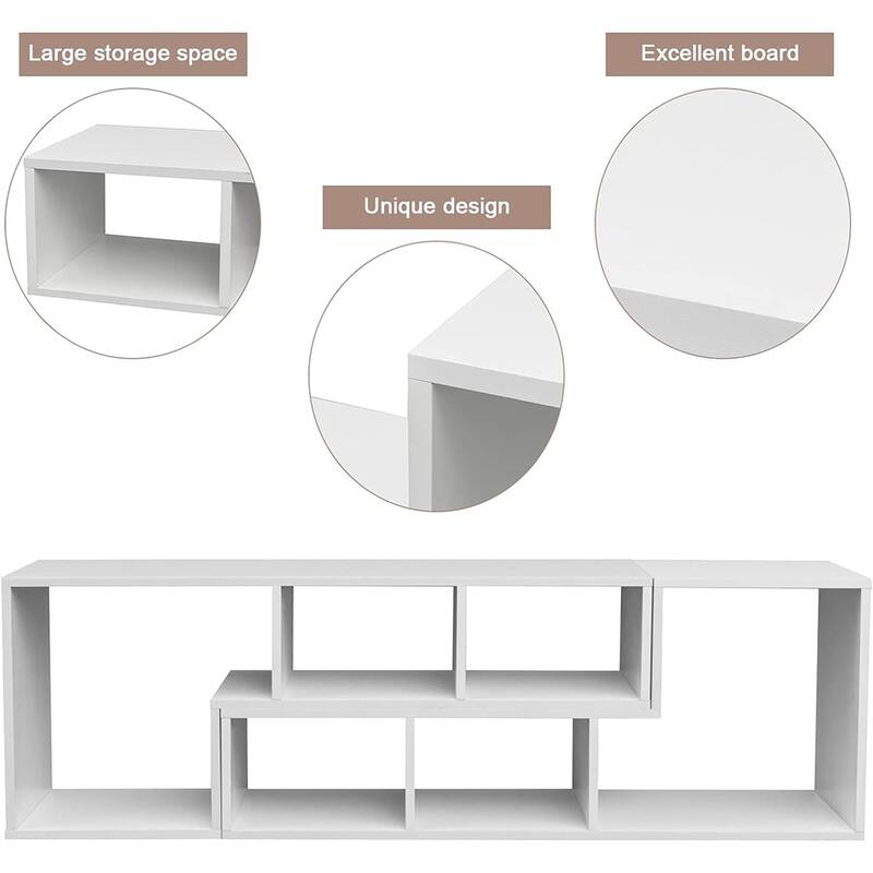 Mieres Modern Entertainment Center with Open Storage Shelves, TV Console Stand - n/a