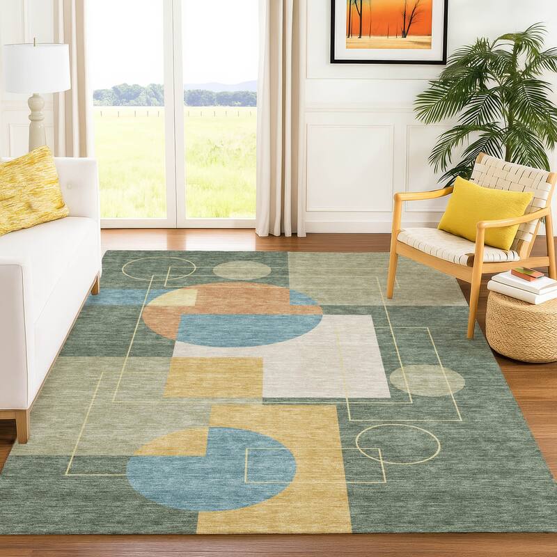 Machine Washable Indoor/ Outdoor Modern Filly Chantille Rug