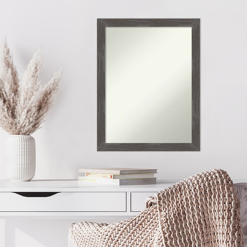 Non-Beveled Wood Wall Mirror - Woodridge Rustic Grey Frame - Woodridge Rustic Grey