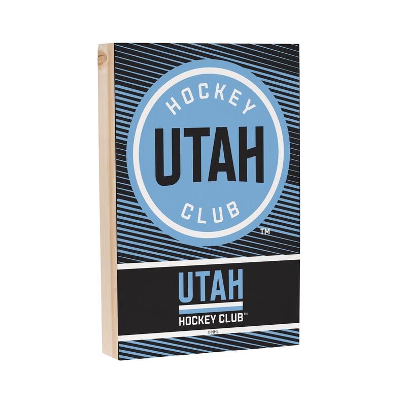 Utah Hockey Club Wooden Tabletop Mantel Shelf Sign