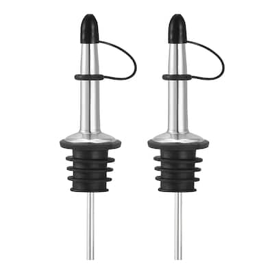 2pcs Stainless Steel Liquor Pourer Flow Wine Bottle Pour Spout, Silver