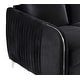 preview thumbnail 4 of 4, Hathaway Black Velvet Modern Chic Loveseat Couch