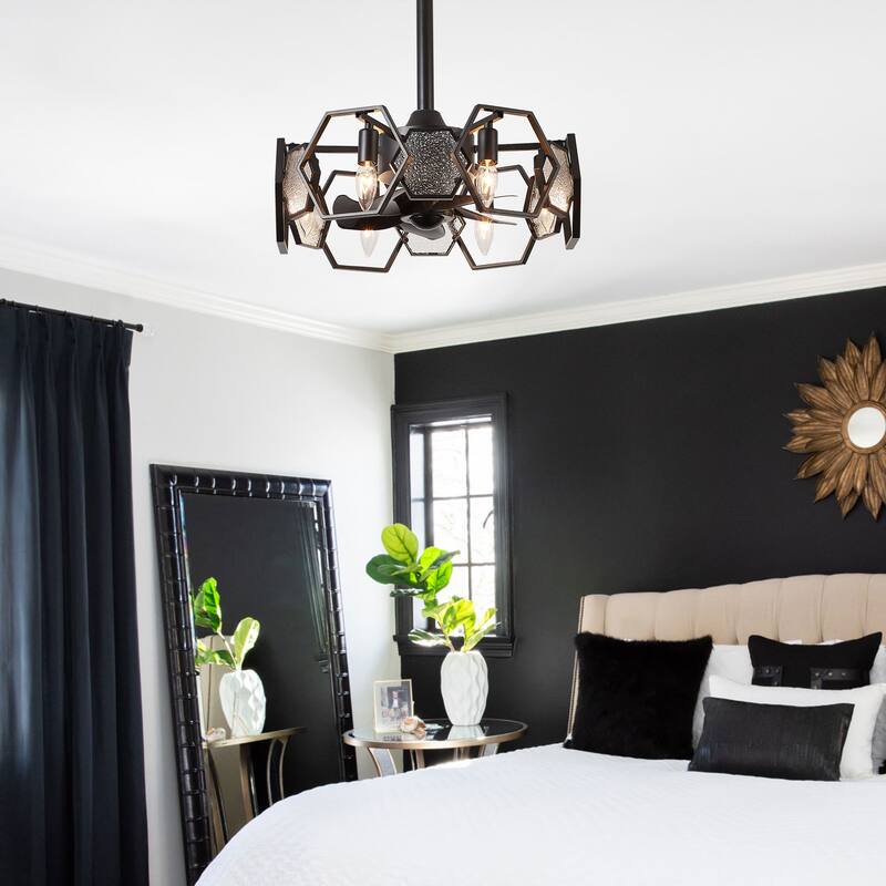 Bella Depot 19" Indoor Industrial Ceiling Fan with Light and Remote