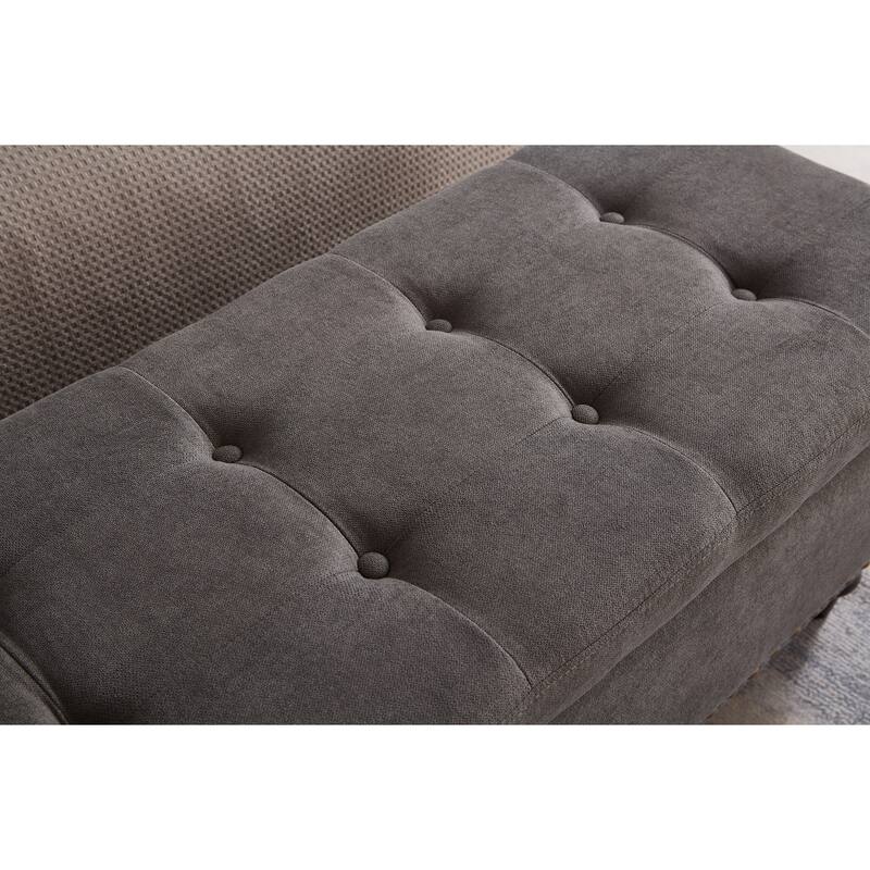 59" Tufted Bed Bench Ottoman with Storage