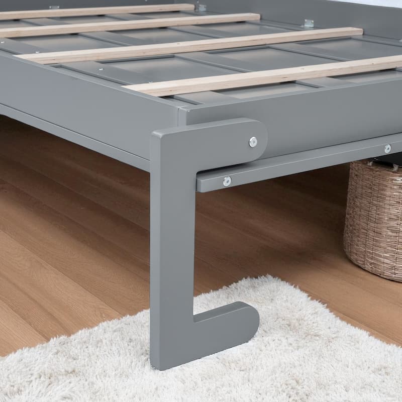 Queen Size Murphy Wall Bed with Top Cabinets, Space Saving Cabinet Bed with Storage, No Box Spring Needed