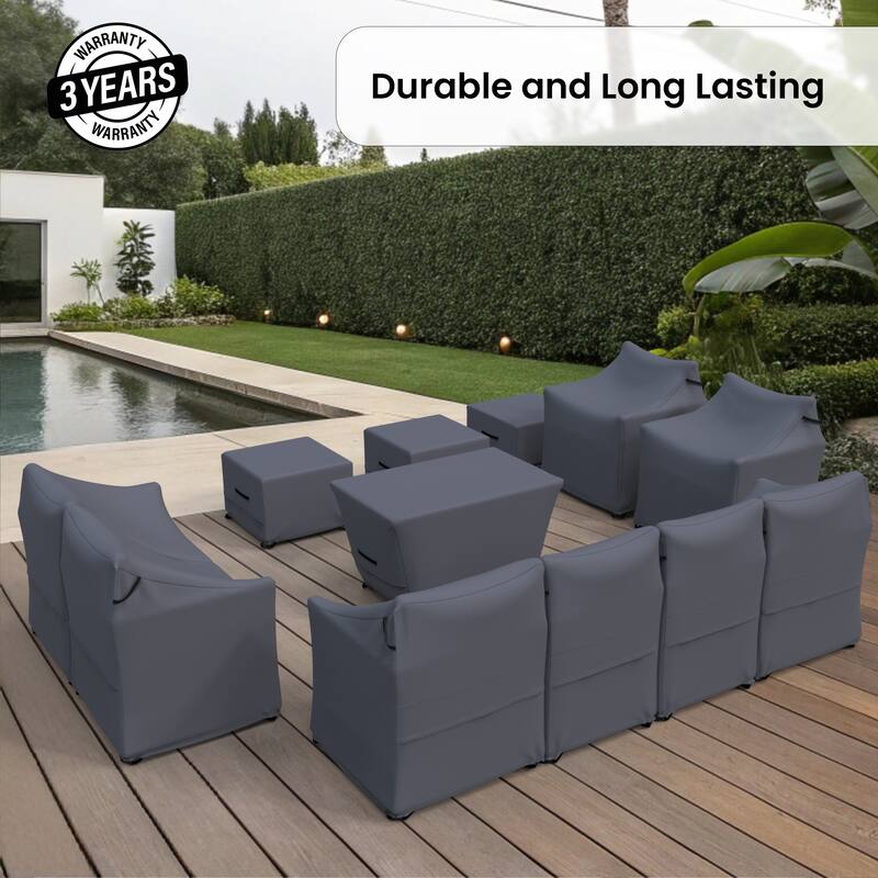 Forever Patio Outdoor Conversation Set Sofa Seating Group Furniture Cover (Set of 12) - 35 x 42 x 28