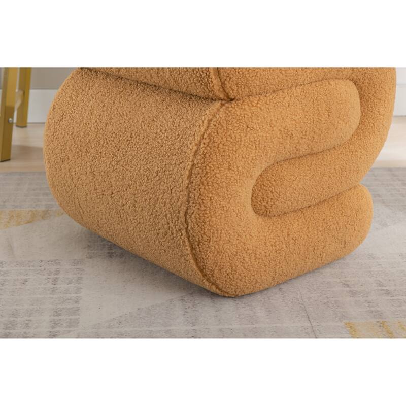 Modern S-shape Fabric Ottoman Makeup Stool Footstool