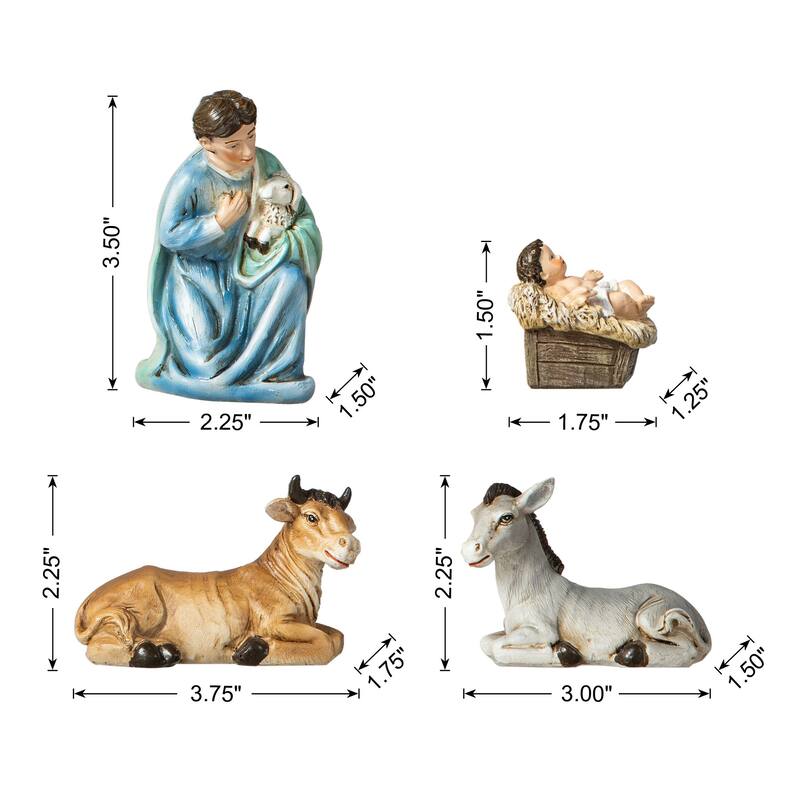 Glitzhome 11 Piece Multi-Colored Resin Nativity Figurine Set