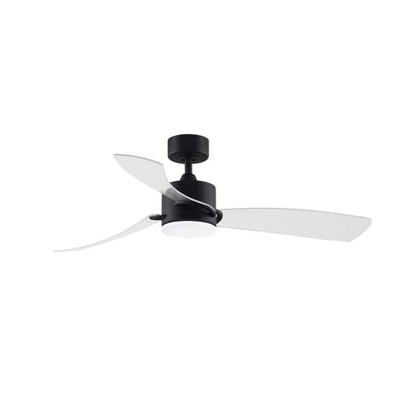 slide 2 of 9, Fanimation SculptAire 52 inch Indoor/Outdoor Ceiling Fan with LED Light Kit and Remote - Black with Clear Blades