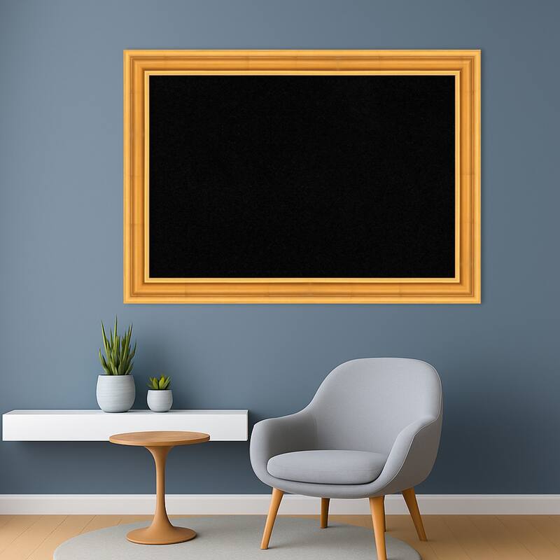 Sierra Gold Wood Framed Cork Board - Bulletin Board, Organization Board, Pin Board