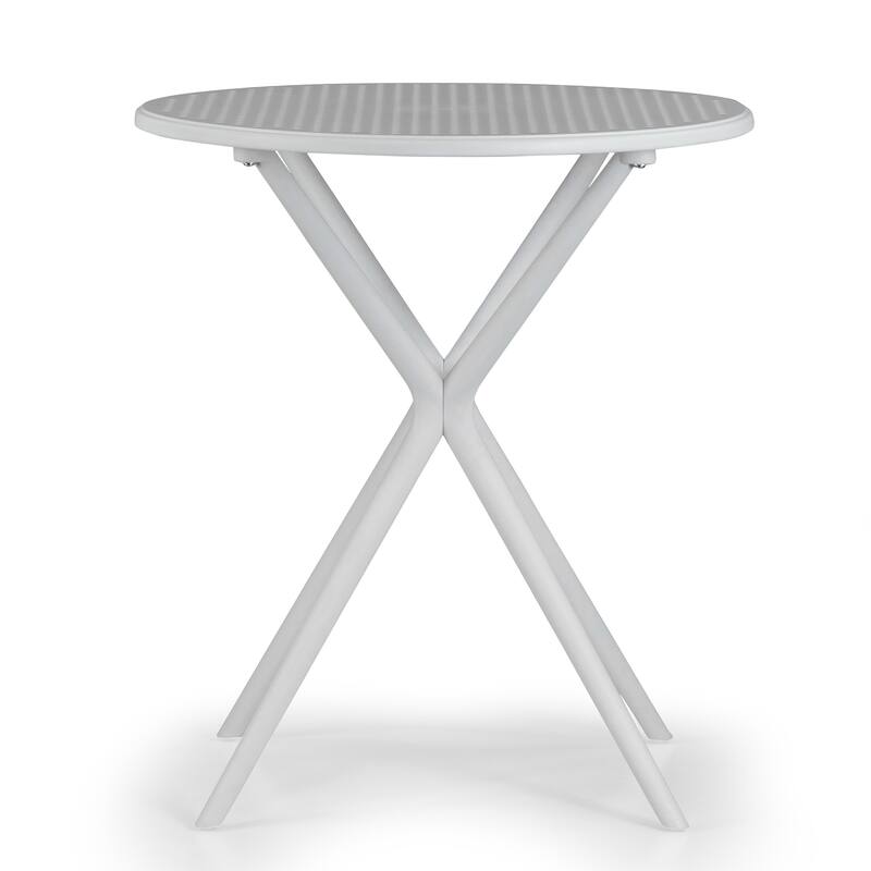 Bates White Plastic Round Dining Table
