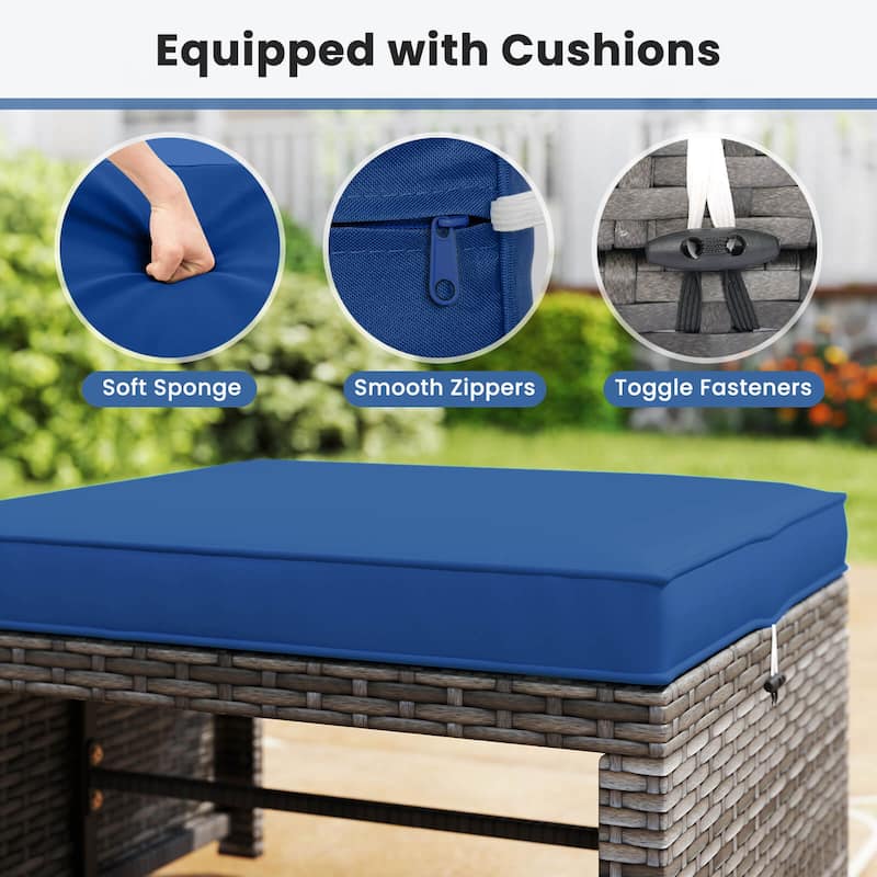 Costway 6PCS Patio Furniture Set Outdoor Sectional Conversation PE - See Details
