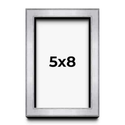 5x8 IN Shadow Box Frame Silver | 1.375 Inches Deep Real Wood