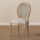 preview thumbnail 6 of 20, French Chic Vintage Dining Side Chair With Upholstered Linen Welted Fabric And Elegant Natural Rustic Wood Frame