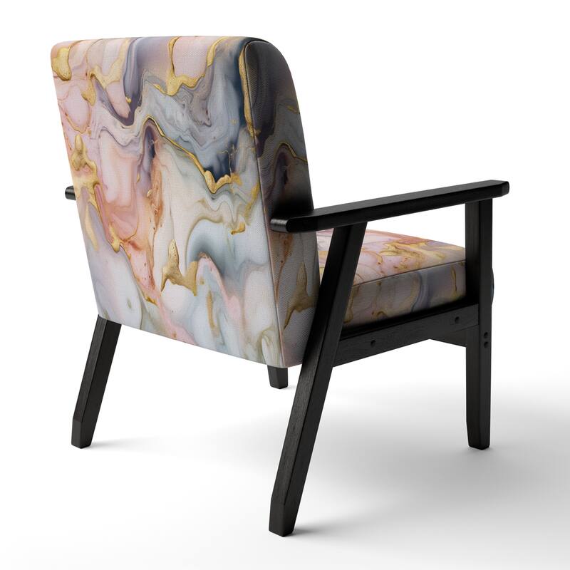 Designart "Segment Layers of Marbled Rock" Upholstered Fractals Accent Chair and Arm Chair