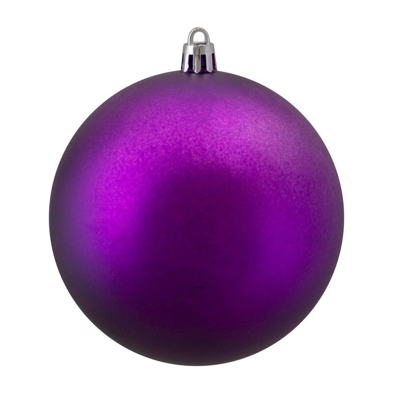 12ct Matte Purple Shatterproof Christmas Ball Ornaments 4" (100mm)
