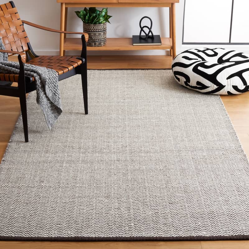 SAFAVIEH Handmade Vermont Windy Wool Rug - 3' x 5' - Brown/Ivory