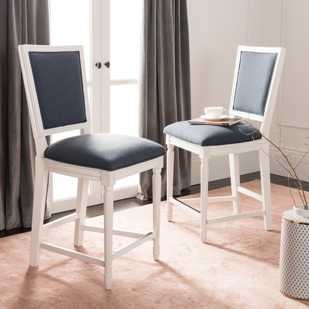 SAFAVIEH Judyth -26 Inch Light Grey/ Cream Rectangular Counter Stool (Set of 2) - 19.3" x 23.5" x 43.3" - 19Wx24Dx43H