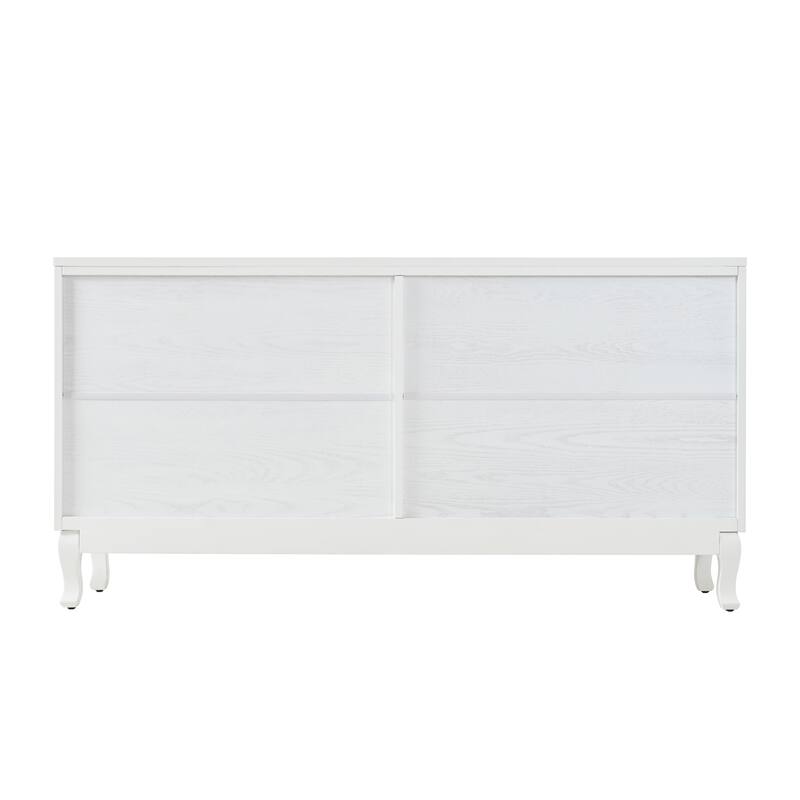 Modern Elegant Sideboard with 4 Doors, Height Adjustable, for Study, Entryway, and Living Room, White