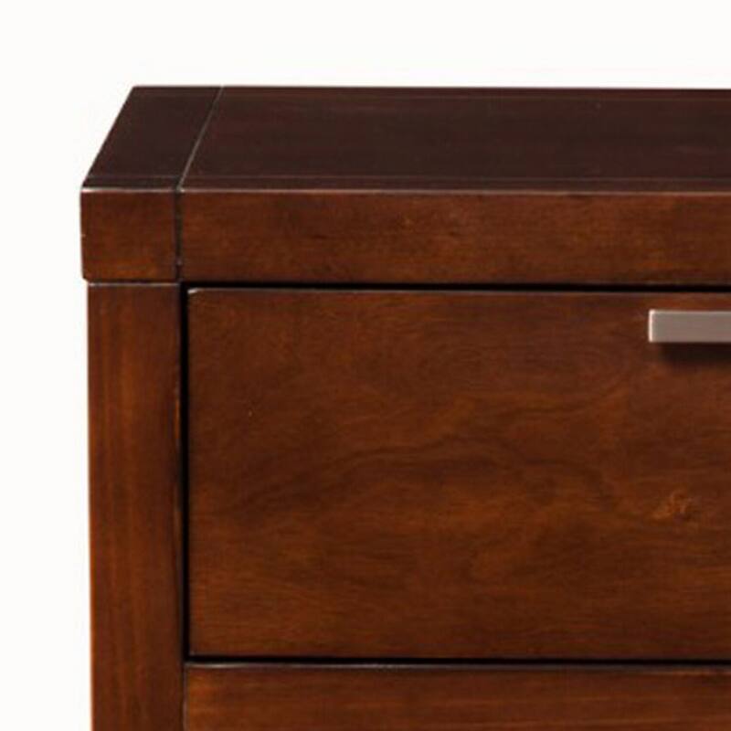 Brown 2 Drawer 24 in. W Nightstand with Sturdy Hardware and Ample Storage