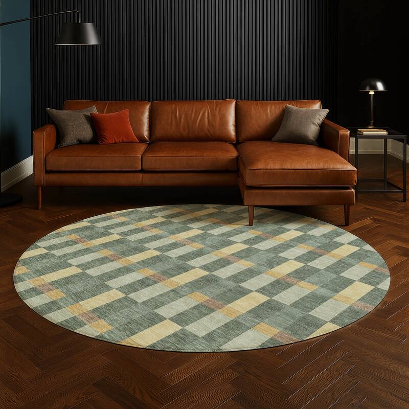 Machine Washable Indoor/ Outdoor Modern Chanute Chantille Rug