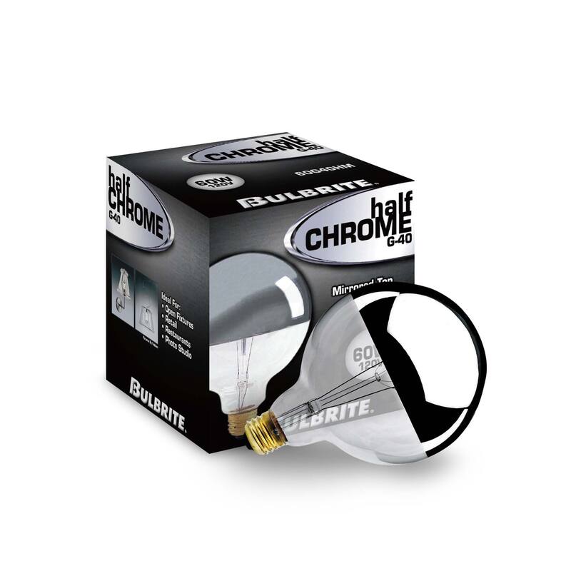 Bulbrite Pack of (6) Dimmable Half Chrome Medium (E26) Incandescent Bulb