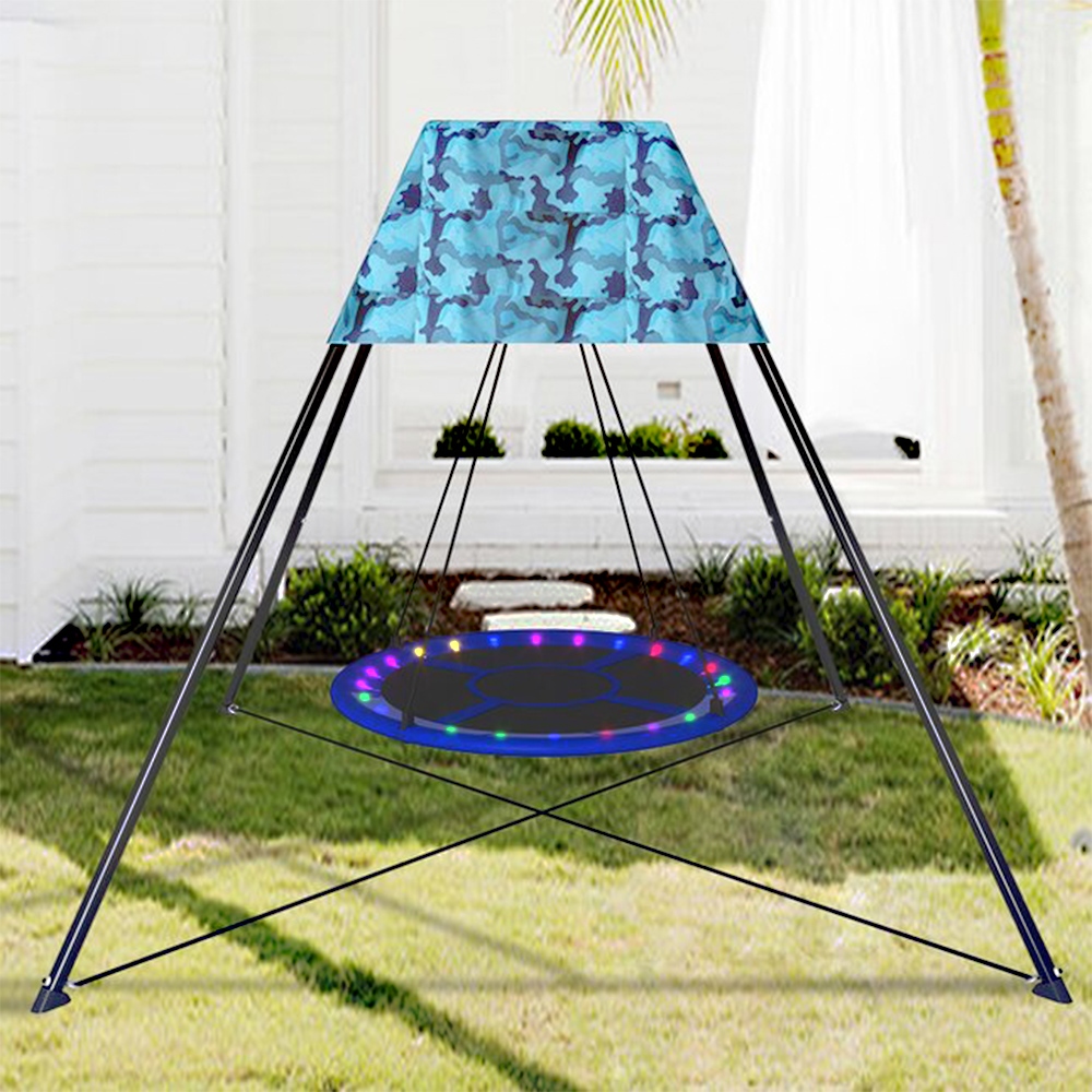 Tent swing with stand outlet