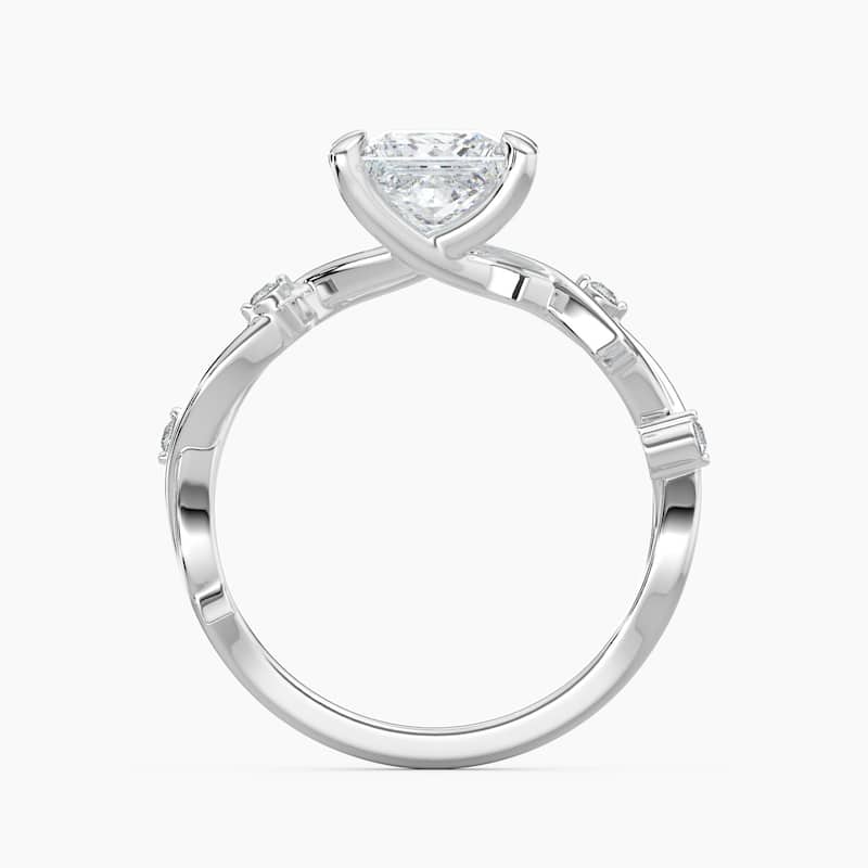 Auriya 14K Gold Lab Grown Diamond Princess Cut Twisted Vine Engagement Ring 1.03 - 5.03ct. tw. (F-G, VS)