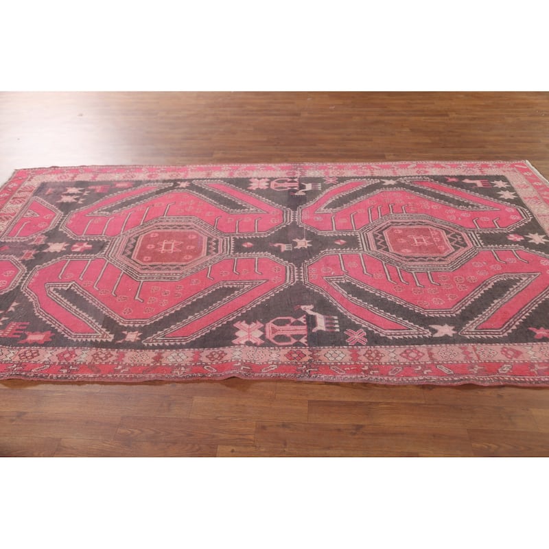 Over-Dyed Meshkin Persian Vintage Area Rug Handmade Wool Carpet - 5'2"x 9'4"