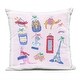 preview thumbnail 1 of 4, Stupell Global Travel Ornaments Printed Outdoor Throw Pillow Design by Krissy Mast Polyester - Accent - Single - Pink