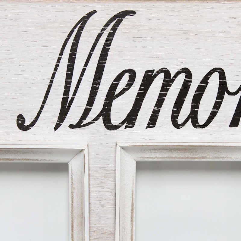 "Memories" Rustic Wooden Collage Photo Frame - 23" - White and Black