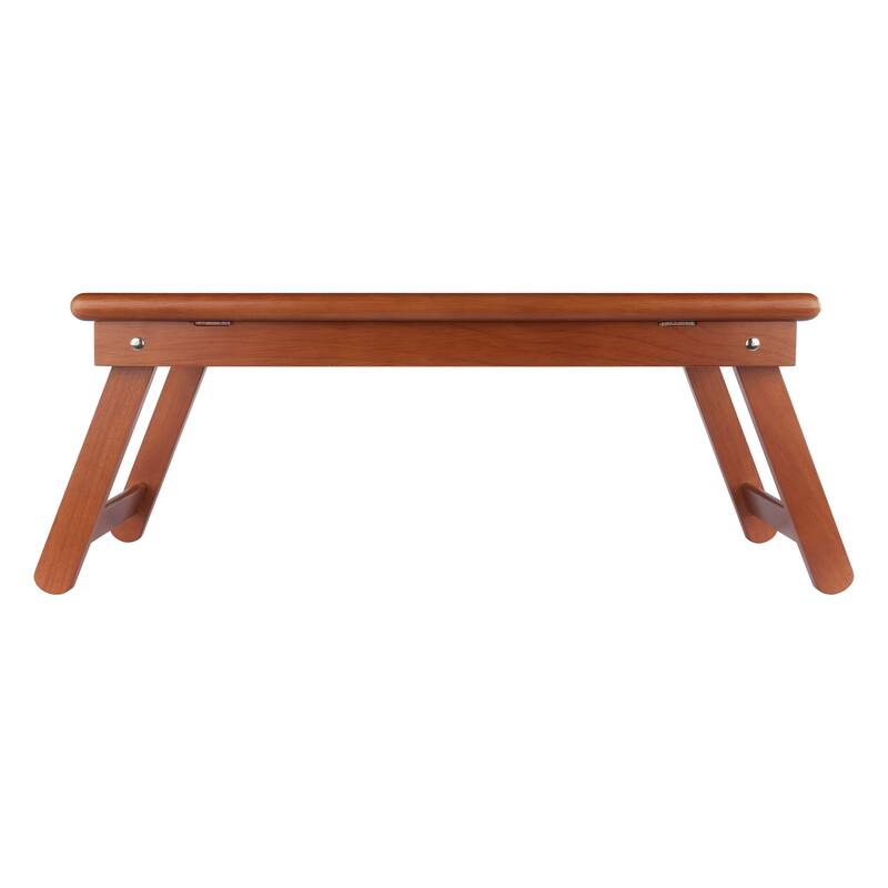 Arlo Breakfast Tray with Flip Top Teak Finish