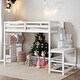 preview thumbnail 2 of 18, Twin High Loft Bed with Ladder landing Platform and Guardrails, White