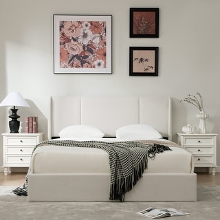 Modern Minimalist Upholstered Storage Bed with Lift-Up Platform