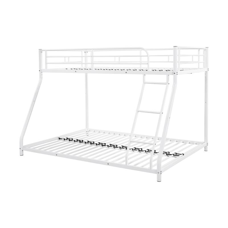 Metal Twin over Full Bunk Bed with Buildin Ladder & Guardrail, Noise