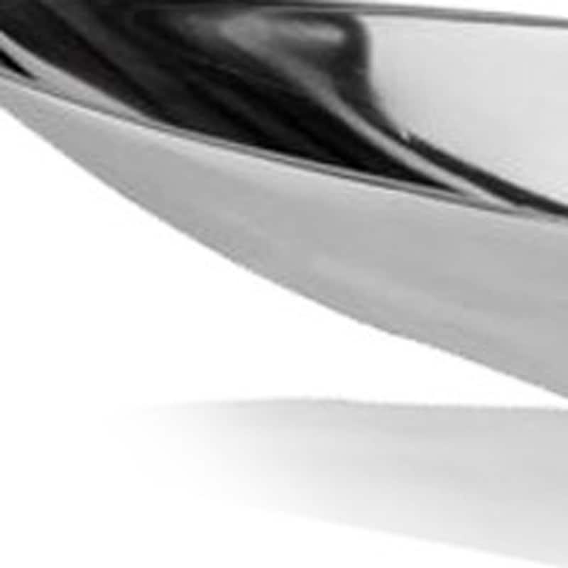HomeRoots 20" Contempo Shiny Silver Short Boat Tray