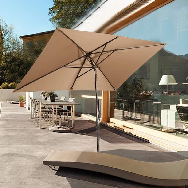10 ft. Aluminum Rectanglar Market Patio Umbrella without Base