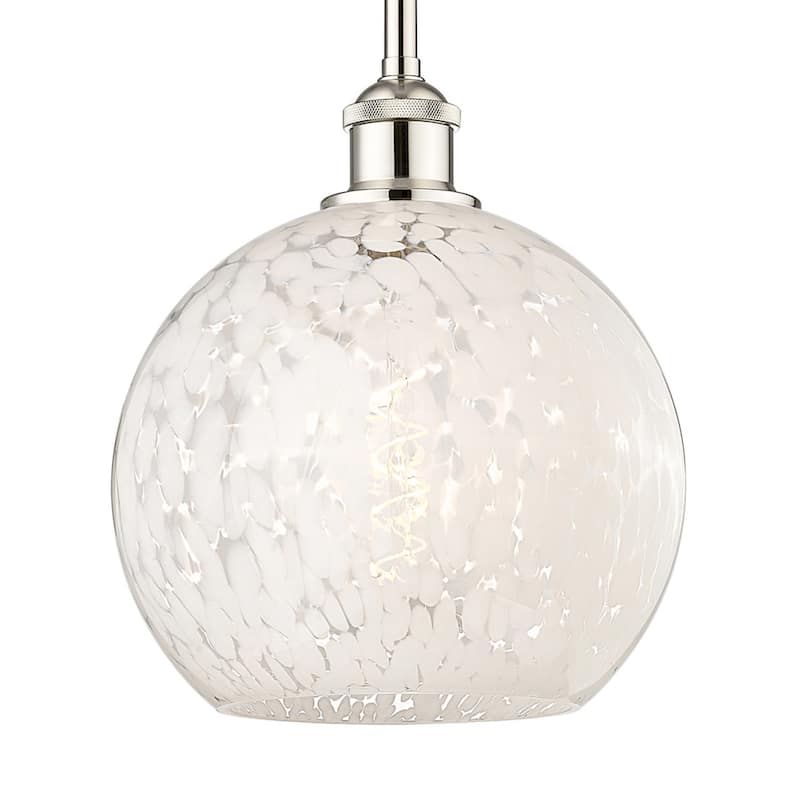 Innovations Lighting 616-1S 11 10 White Mouchette Pendant White - Polished Nickel