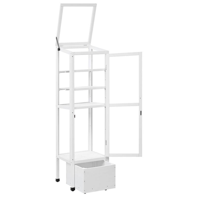 62.4'' H Wood Garden Balcony Portable Greenhouse Mini Cold Frame