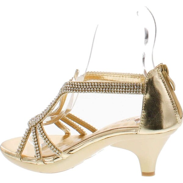 gold dress sandals low heel