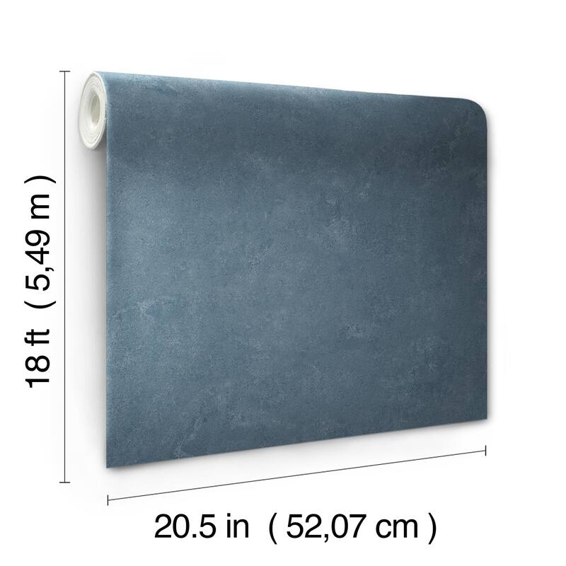 RoomMates Daphne Limewash Moody Blue Peel and Stick Wallpaper