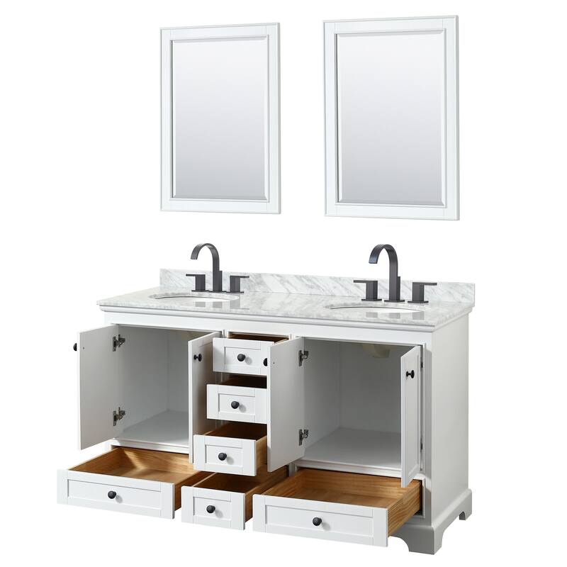 Wyndham Collection Deborah 60" Free Standing Double Vanity Set with