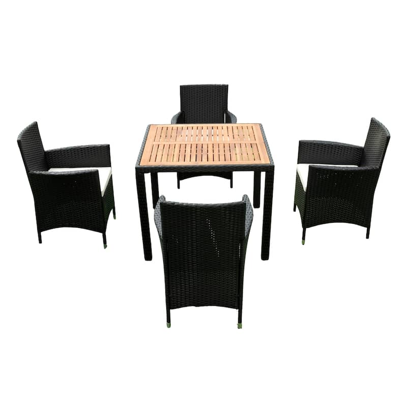 5 piece Outdoor Patio Wicker Dining Set