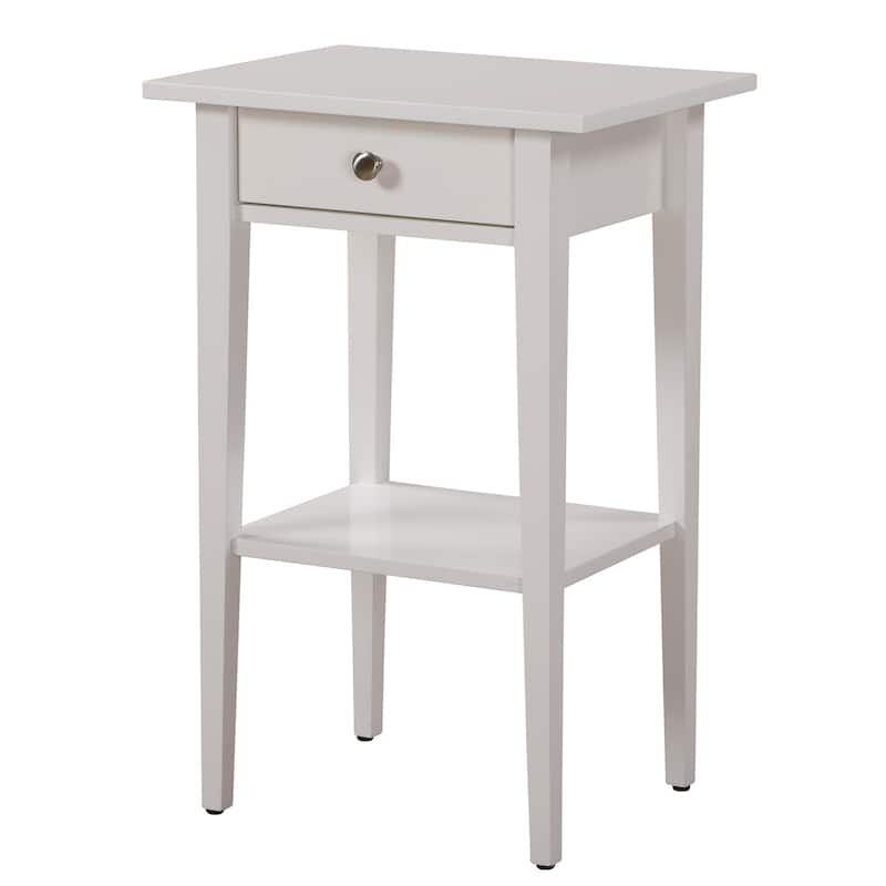 Dalton 1-drawer and Shelf Wooden Nightstand - White