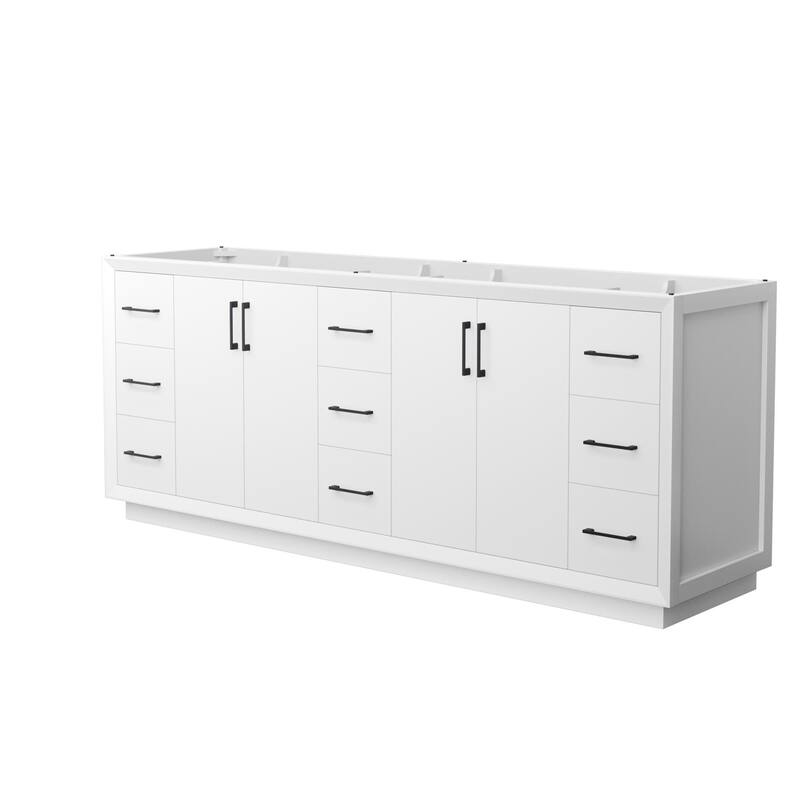 Wyndham Collection WCF414184D-CXSXX-MXX Strada 83" Double Free - White / Matte Black Hardware