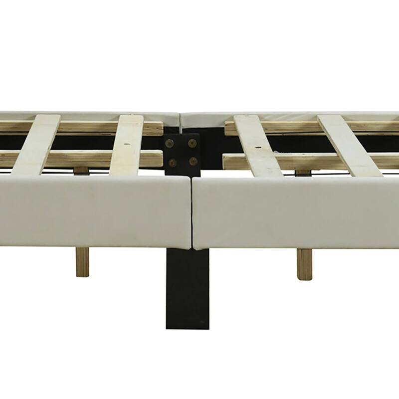 Classic Velvet Upholstered Platform Bed with Centre Support Legs
