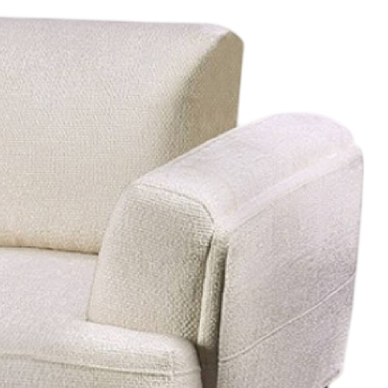 Batty Accent Chair, White Chenille, Adjustable Attached Pillow Back